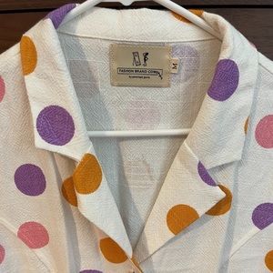 Fashion Brand Company Polka Dot Linen Dress